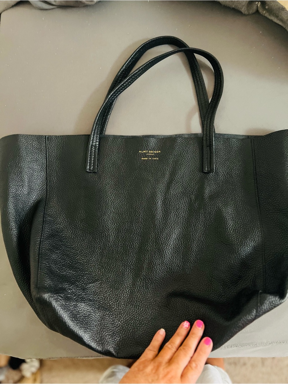 Kurt Geiger Violet oversized Black leather tote bag
